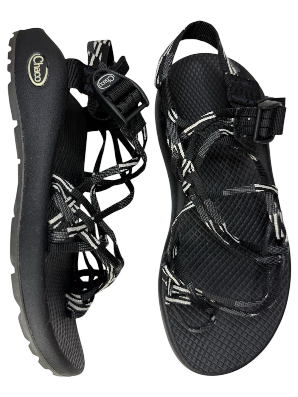 Chaco ZX/2 Black White Hiking Sandals size 8 Outdoor Camping Hiking